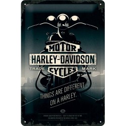 Placa metalica - Harley Davidson - Things Are Different - 20x30 cm
